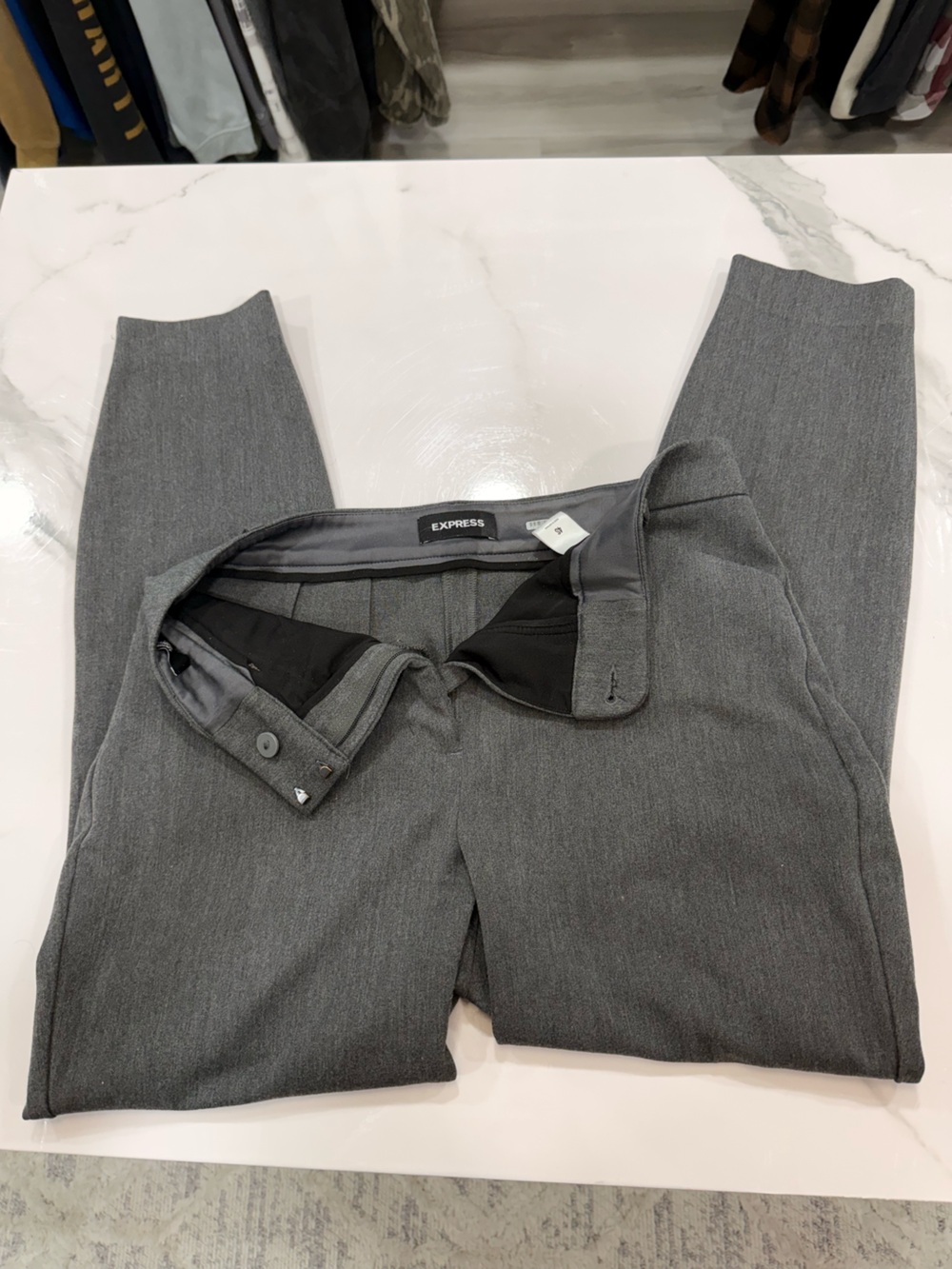 Express Grey Editor Skinny High Rise Dress Pants 4S